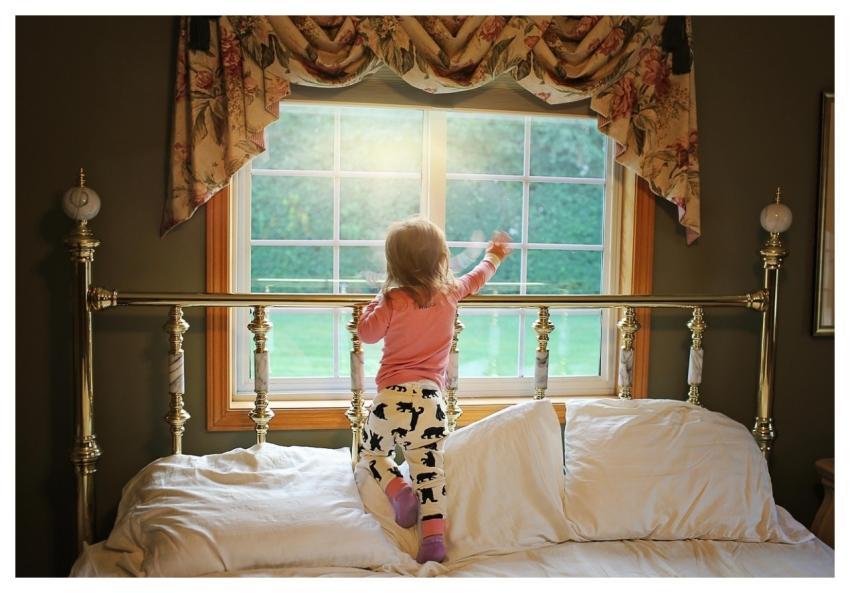 Girl Window Bed Bedroom