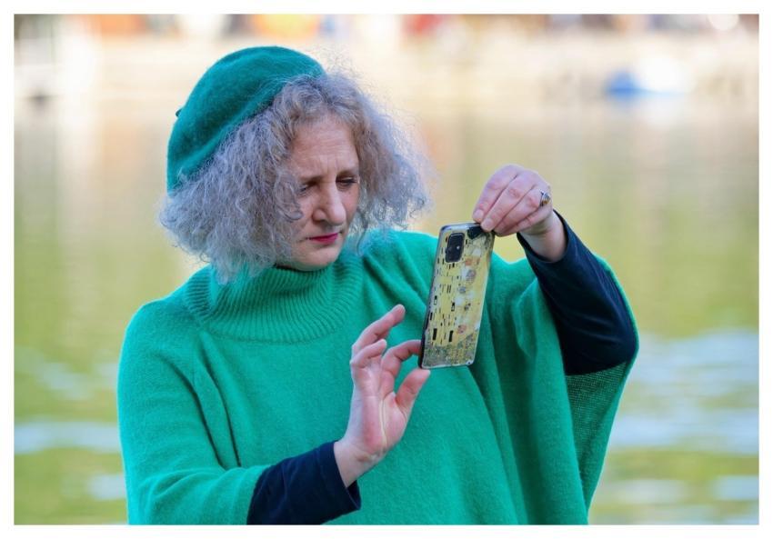 Woman Elderly Photographing Smartphone
