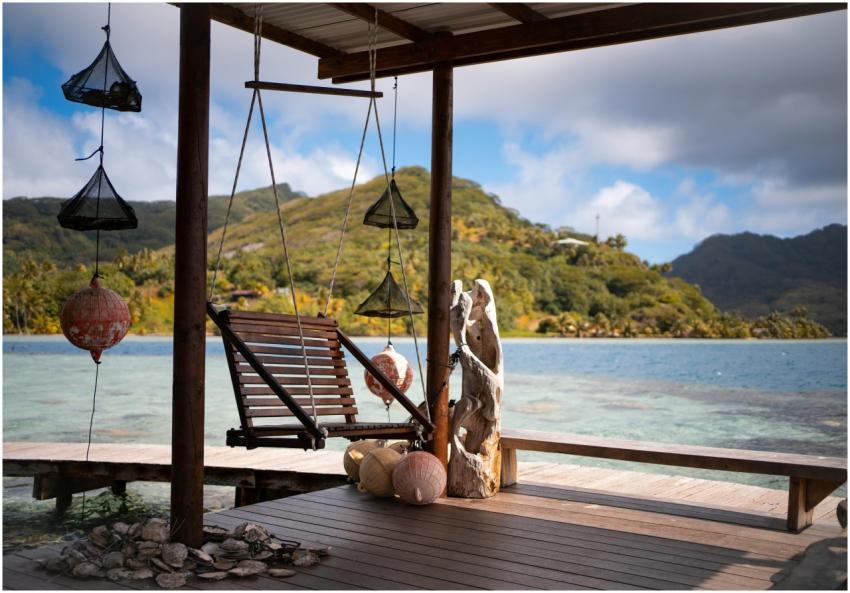 Cozy swing on a porch with stunning view of Huahin