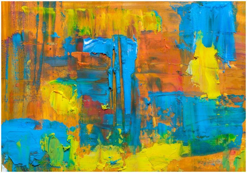 Colorful abstract artwork with bold acrylic stroke