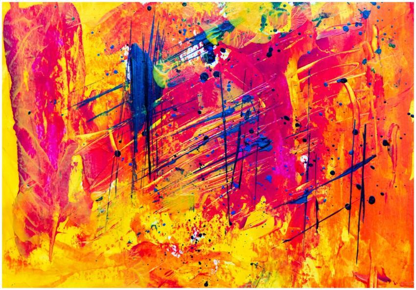 Energetic abstract art with bold colors and dynami