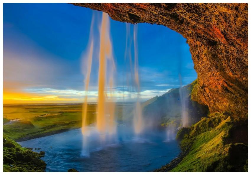 Magnificent view of Seljalandsfoss waterfall in Ic