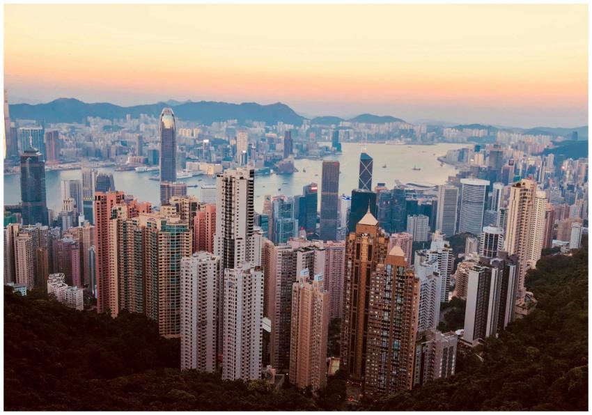 Breathtaking Kowloon skyline with skyscrapers and