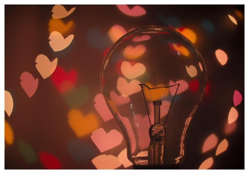 Bulb Light Bulb Dark Hearts