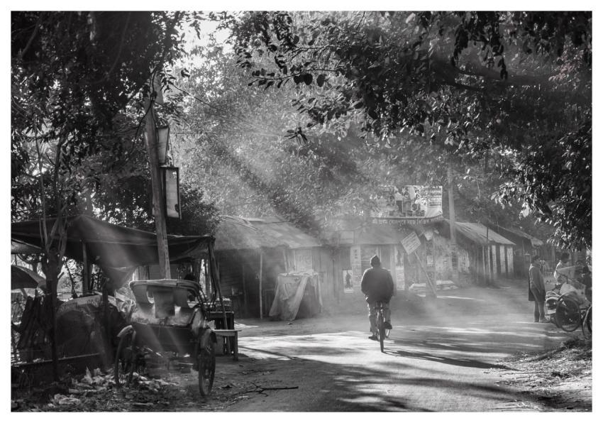 Landscape Light Light Shafts Black And White