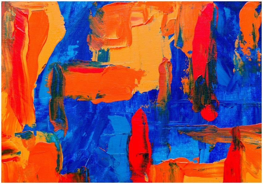 Vibrant and expressive abstract acrylic painting w
