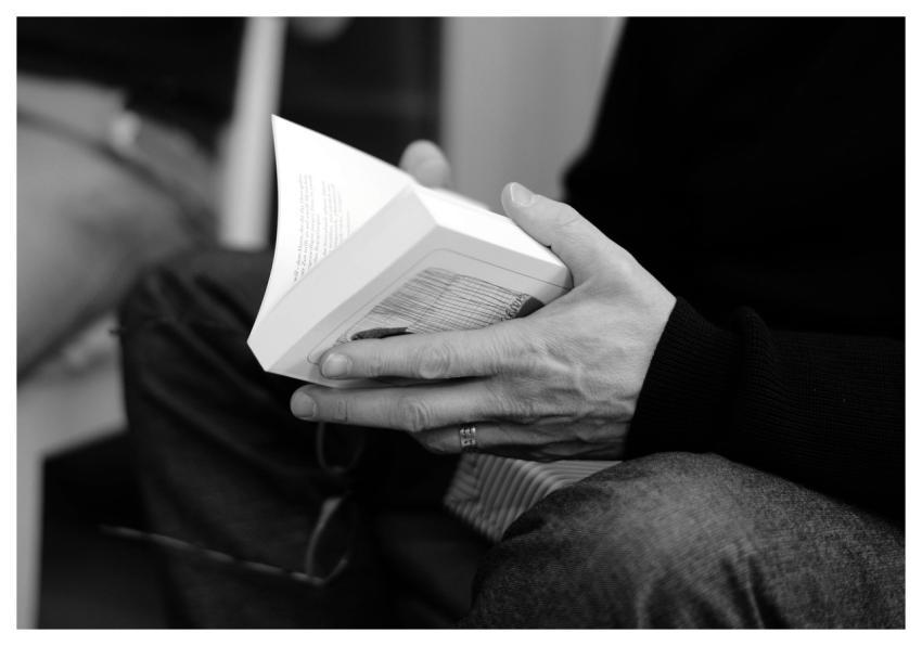 Book Read Hands Black And White