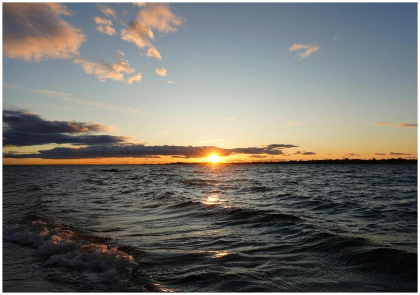 Dramatic sunset over the ocean with vibrant colors