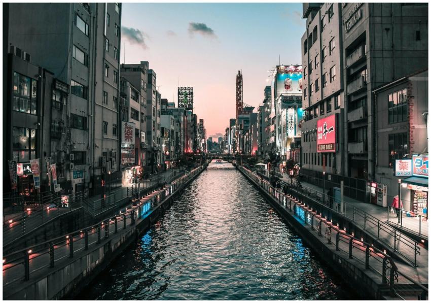 Stunning view of Dotonbori Canal in Osaka, Japan a
