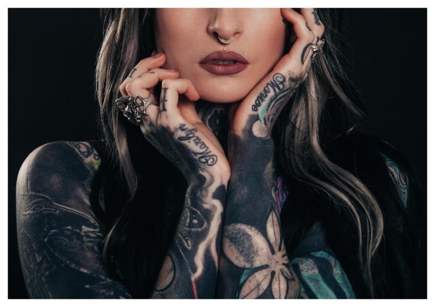 Woman Tattoos Body Art Tattooed Skin