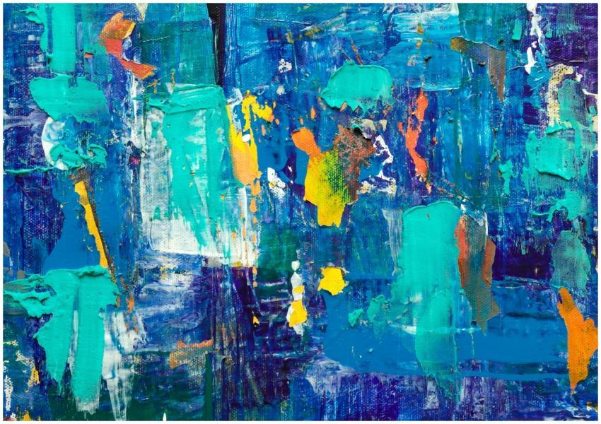 Dynamic abstract painting with vibrant acrylic col