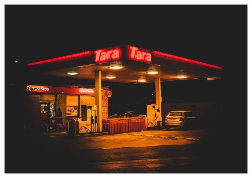 Gas Station Fuel Store Night