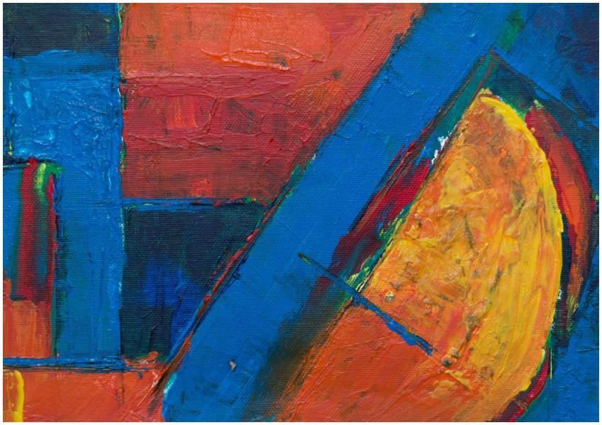 Vibrant abstract artwork with textured acrylics in