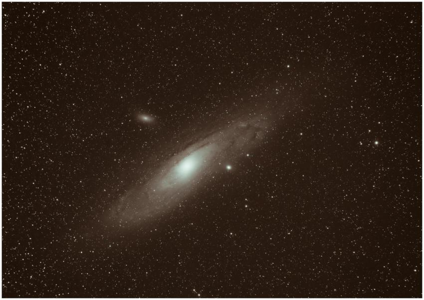 Dramatic image of the Andromeda Galaxy surrounded