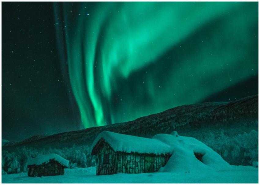 Captivating view of Northern Lights illuminating s