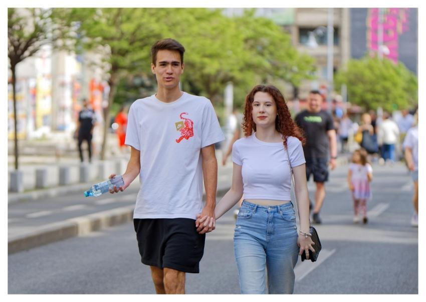 Couple Young People Promenade
