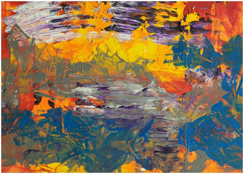 Vibrant abstract art piece showcasing expressive b