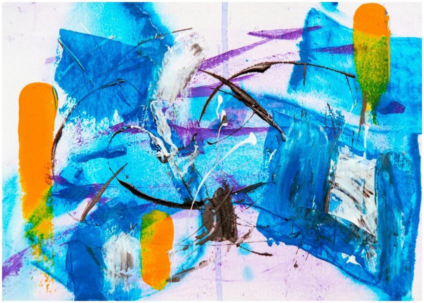 Colorful abstract expressionist painting with dyna