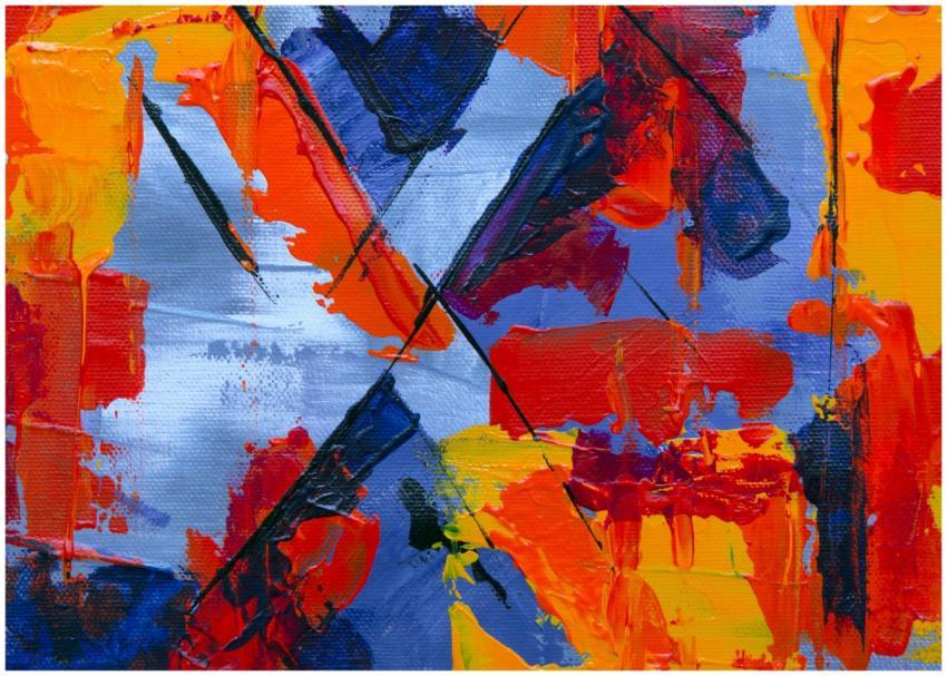Expressive abstract painting with vibrant colors a
