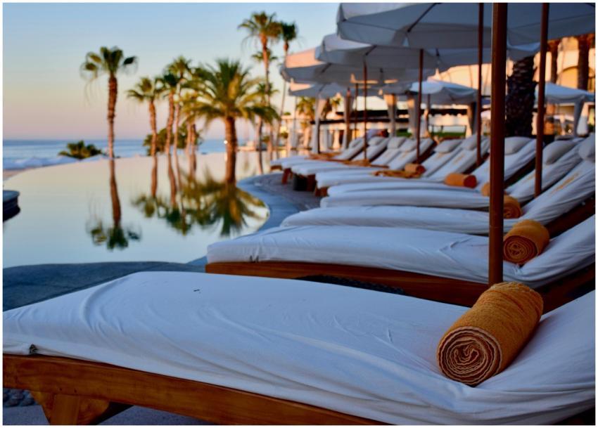 Experience luxury relaxation at a poolside resort