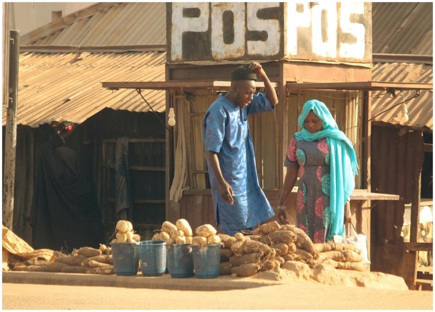 Outdoor Market Scene Yam