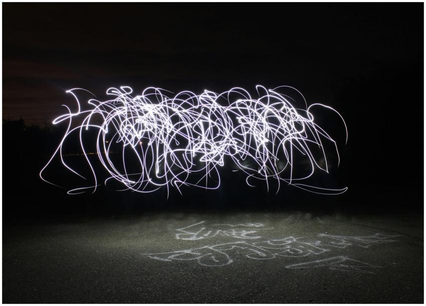 Dynamic light painting with long exposure creating