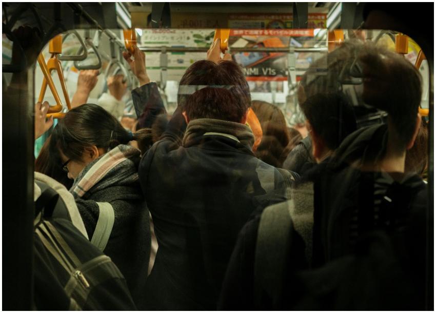 A busy Tokyo subway, capturing daily commute with