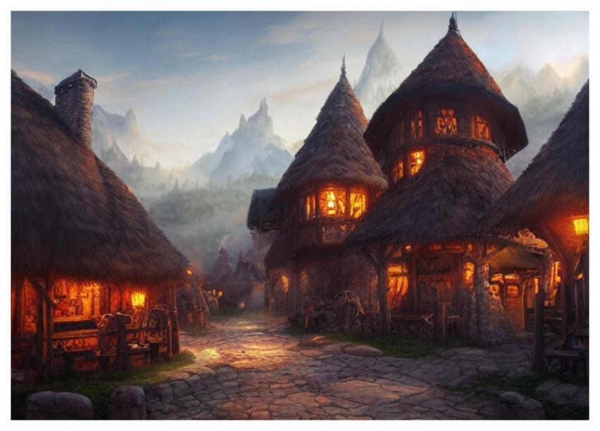 Ai Abstract Medieval Village