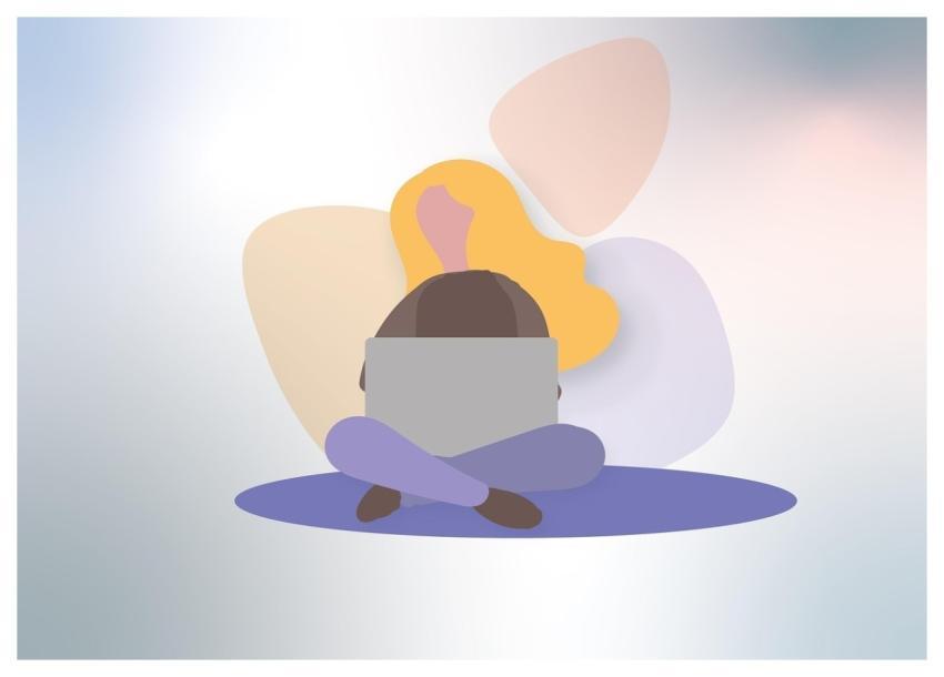 Woman Laptop Sitting Technology