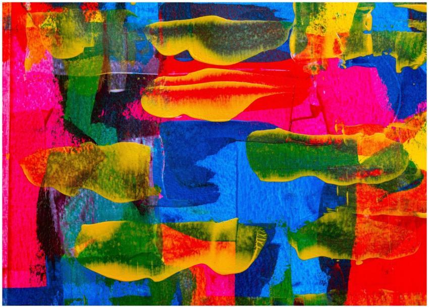 Colorful abstract painting with bold brush strokes