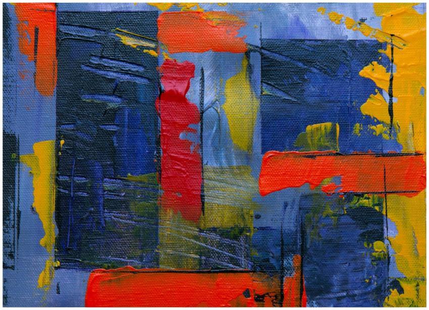 Vibrant abstract expressionist painting with bold