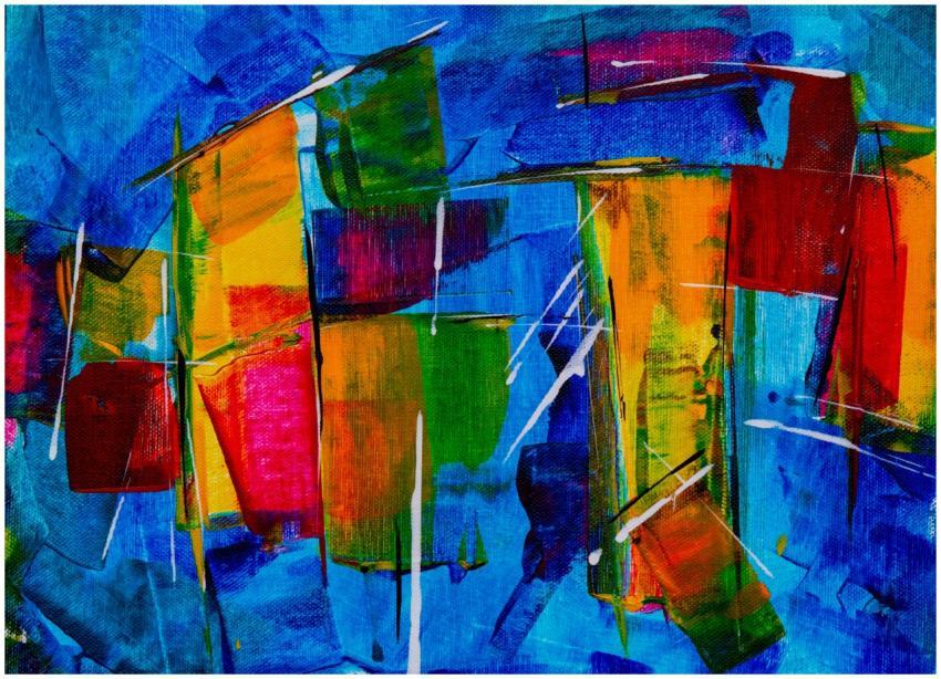 Colorful abstract expressionism painting with vivi