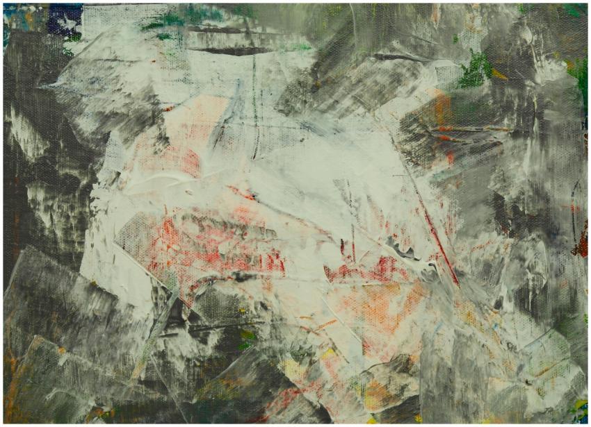 Colorful abstract painting with bold brushstrokes,