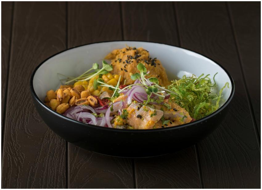 A delicious bowl of chicken, vegetables, and grain