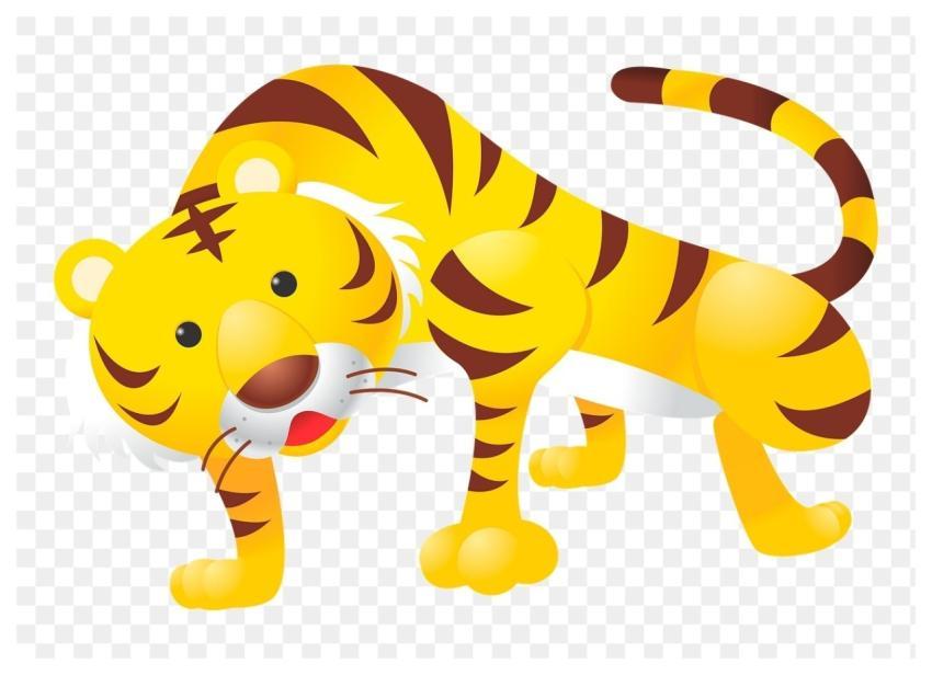 Tiger png sticker, cute animal