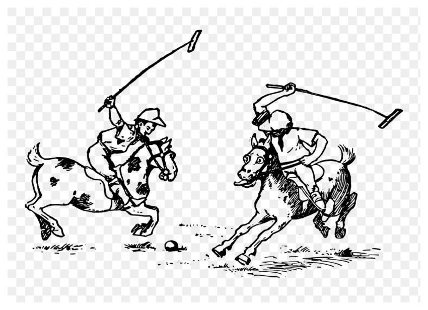 Polo sports png sticker, vintage