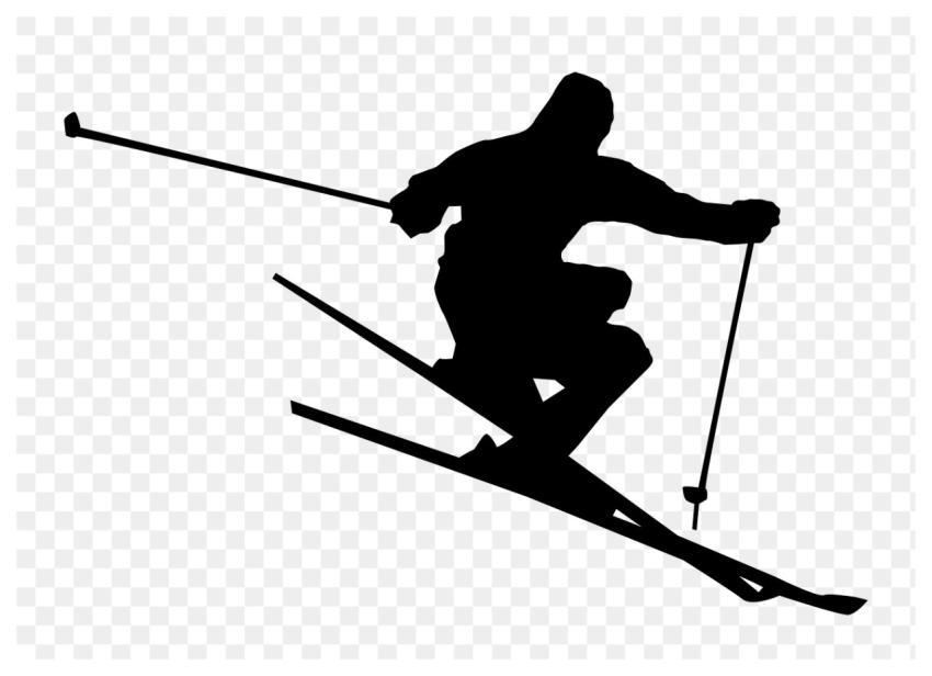 Skier png sticker sport silhouette