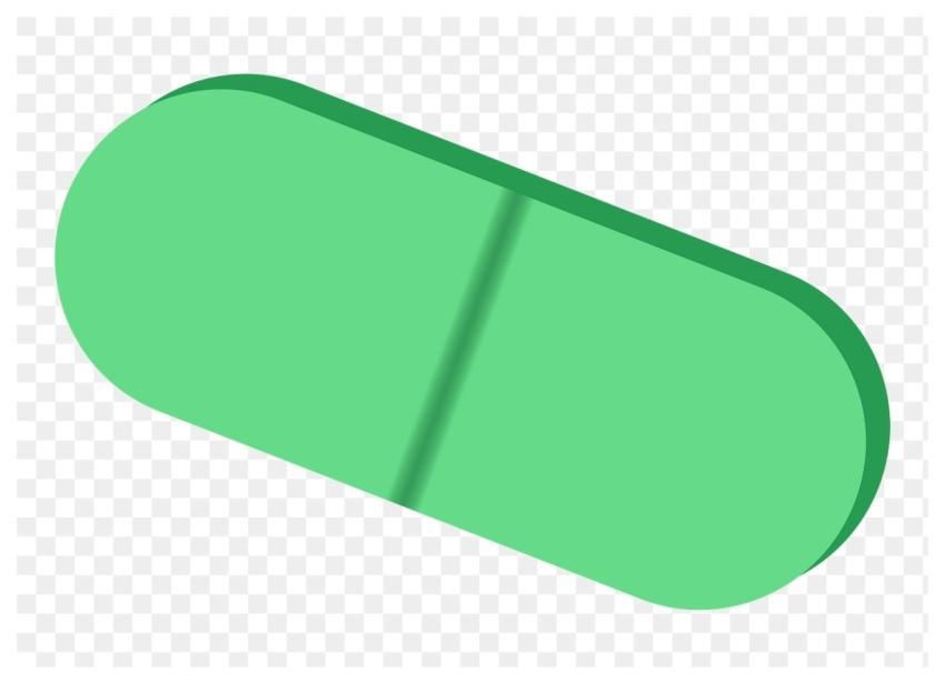Green pill png sticker, health