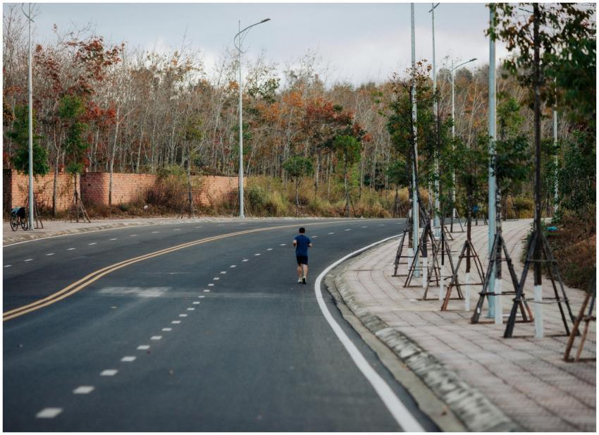 Solitary Jogger Serene Autumn