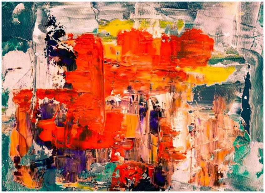 Dynamic abstract art with vibrant colors and bold