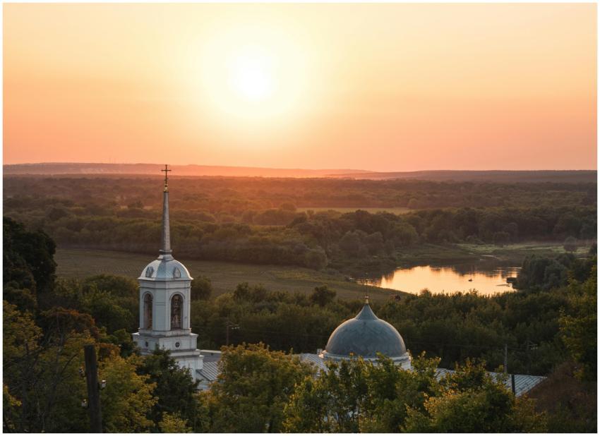 Serene Sunset Over Rural