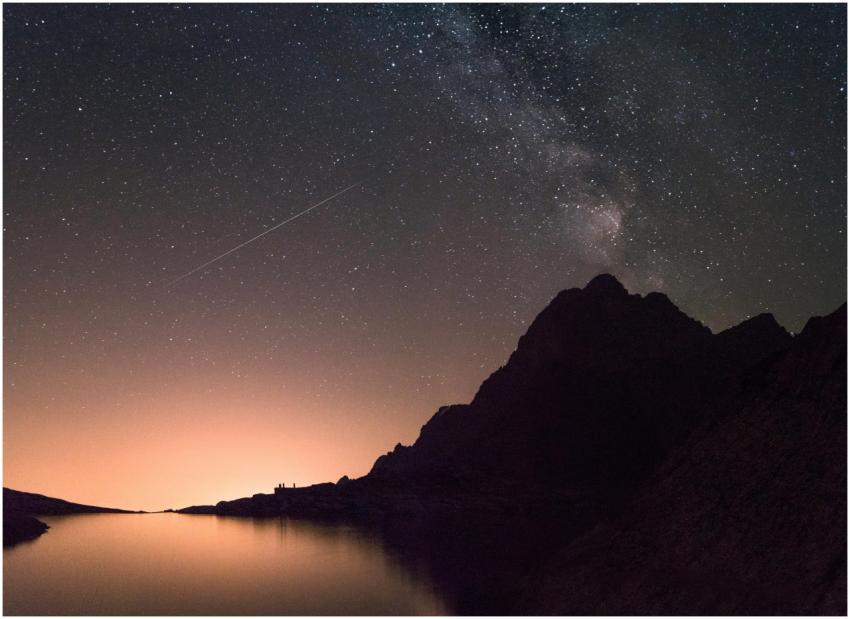 A captivating view of the Milky Way and shooting s
