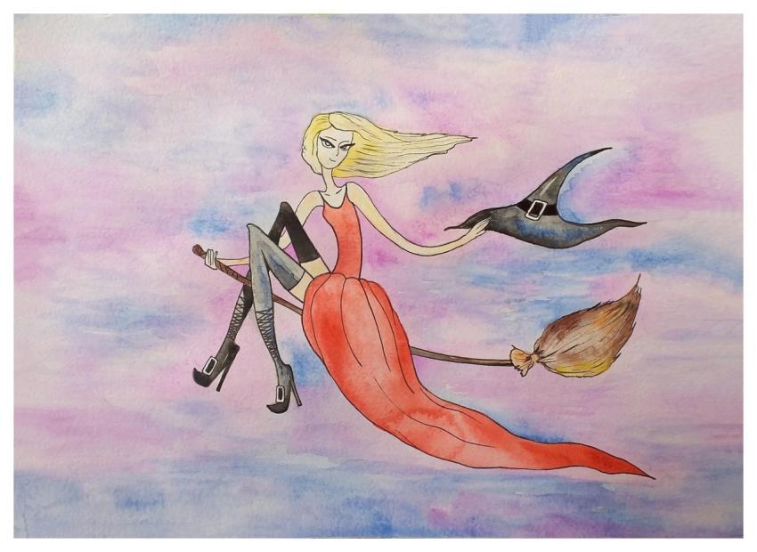 Witch Halloween Magic Broom