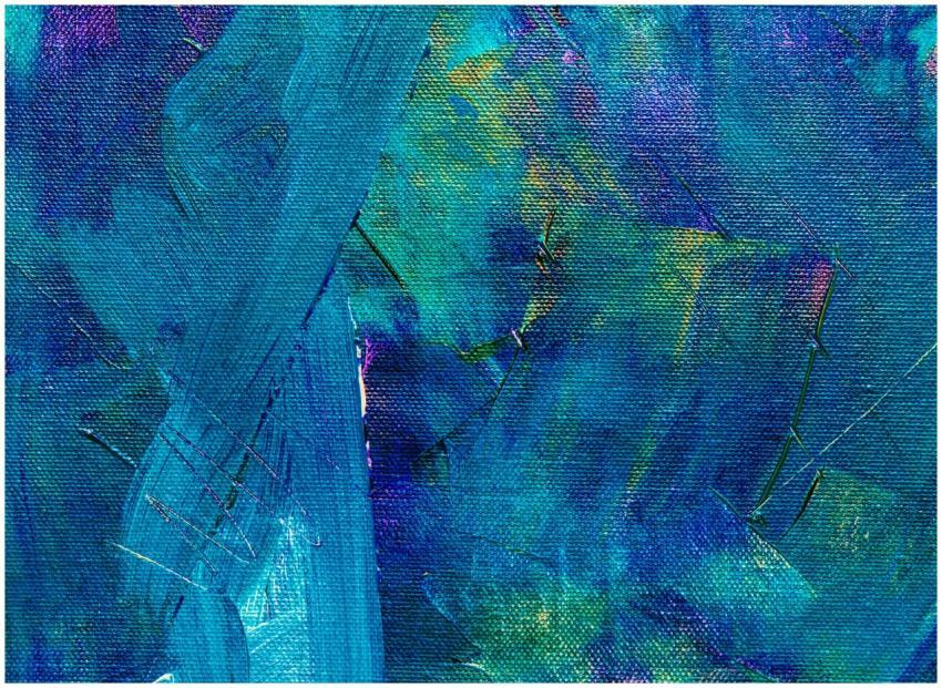 Colorful abstract acrylic painting with bold brush