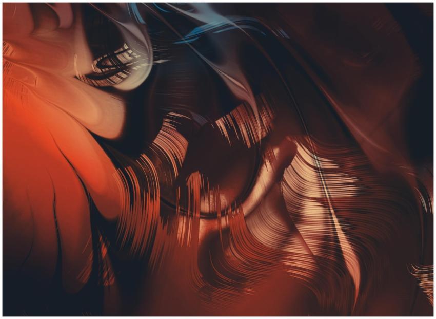 Abstract artwork with dynamic warm colors and swir