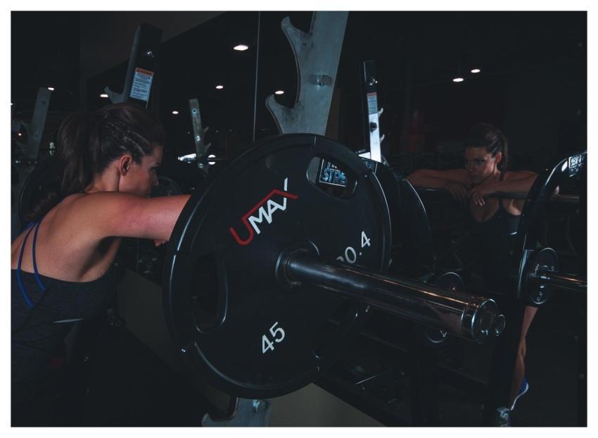 Girl Woman Gym Weights