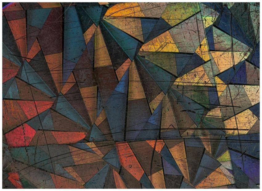 Vibrant abstract art featuring a geometric design