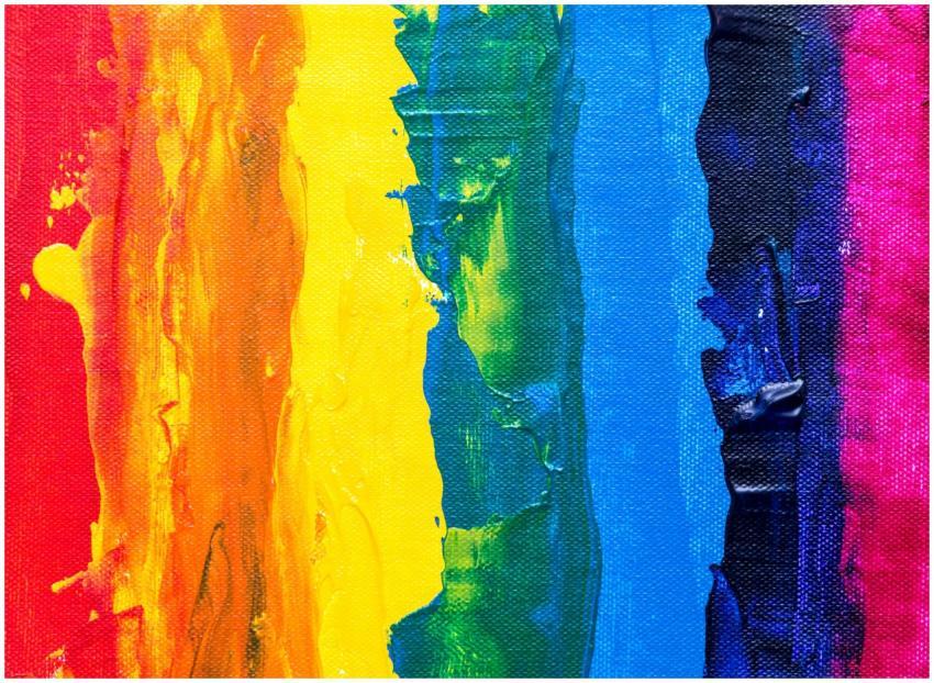 Colorful abstract rainbow painting with textured a