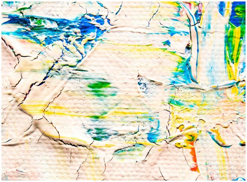 Close-up of vibrant abstract painting with texture