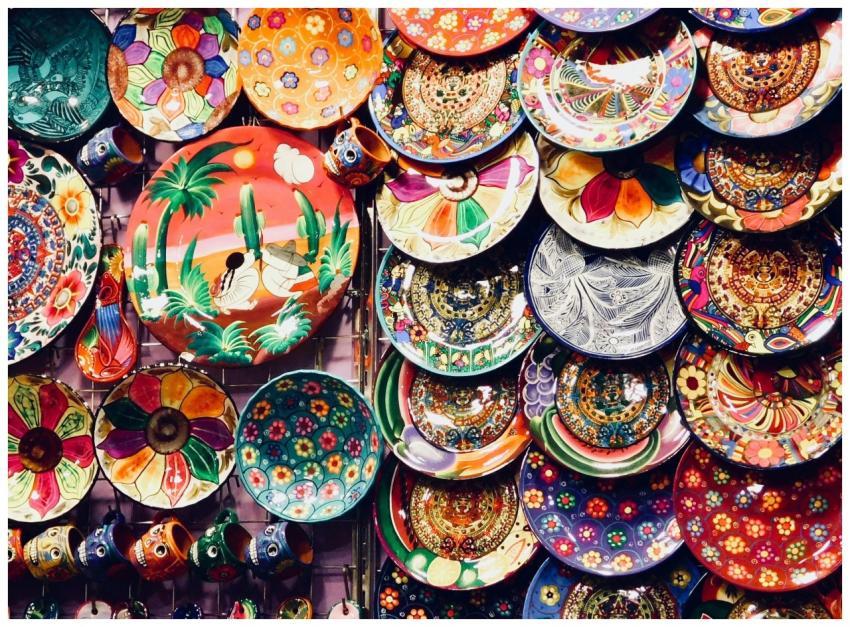 A colorful array of handmade pottery and ceramics